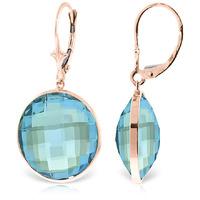 Blue Topaz Drop Earrings 46.0ctw in 9ct Rose Gold