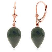 Black Spinel Briolette Drop Earrings 24.5ctw in 9ct Rose Gold