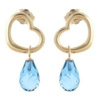 blue topaz stud earrings 45ctw in 9ct gold