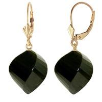 Black Spinel Briolette Drop Earrings 31.0ctw in 9ct Gold