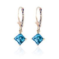 blue topaz drop earrings 32ctw in 9ct gold