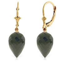 Black Spinel Briolette Drop Earrings 24.5ctw in 9ct Gold