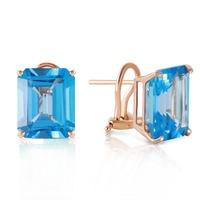 Blue Topaz Stud Earrings 14.0ctw in 9ct Gold