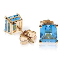 Blue Topaz Stud Earrings 1.75ctw in 9ct Gold