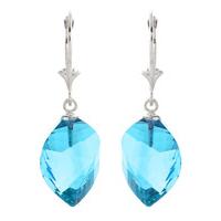 blue topaz briolette drop earrings 2785ctw in 9ct white gold