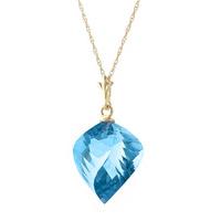 blue topaz briolette pendant necklace 139ct in 9ct gold