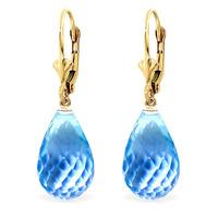 Blue Topaz Briolette Drop Earrings 28.0ctw in 9ct Gold