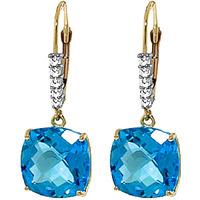 blue topaz and diamond rococo drop earrings 72ctw in 9ct gold