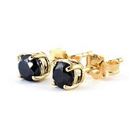 black diamond stud earrings in 9ct gold