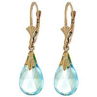 blue topaz droplet briolette earrings 60ctw in 9ct gold