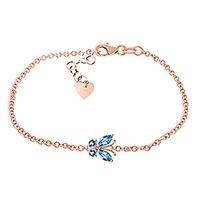 blue topaz adjustable butterfly bracelet 06ctw in 9ct rose gold