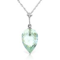 blue topaz briolette pendant necklace 1125ct in 9ct white gold