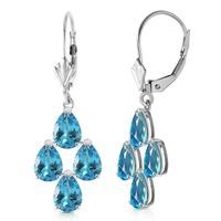 blue topaz drop earrings 45ctw in 9ct white gold