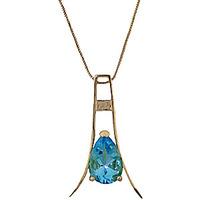 blue topaz eiffel pendant necklace 15ct in 9ct gold