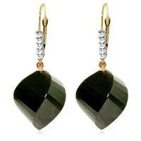 Black Spinel and Diamond Drop Earrings 31.0ctw in 9ct Gold