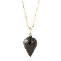 Black Spinel and Diamond Pendant Necklace 12.25ct in 9ct Gold