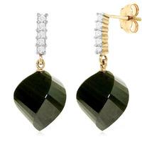 Black Spinel and Diamond Stud Earrings 31.0ctw in 9ct Gold