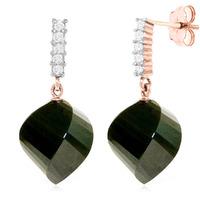 Black Spinel and Diamond Stud Earrings 31.0ctw in 9ct Rose Gold