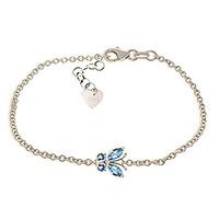 Blue Topaz Adjustable Butterfly Bracelet 0.6ctw in 9ct White Gold