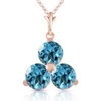 Blue Topaz Trinity Pendant Necklace 0.75ctw in 9ct Rose Gold