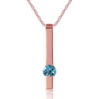 blue topaz bar drop pendant necklace 025ct in 9ct rose gold