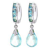 blue topaz droplet huggie earrings 685ctw in 9ct white gold