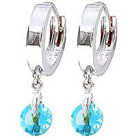 blue topaz huggie drop earrings 20ctw in 9ct white gold