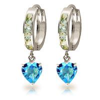 blue topaz huggie earrings 41ctw in 9ct white gold