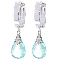 Blue Topaz Teardrop Briolette Earrings 6.0ctw in 9ct White Gold