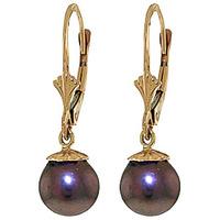 Black Pearl Snowcap Drop Earrings 4.0ctw in 9ct Gold