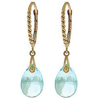 Blue Topaz Plait Stem Briolette Drop Earrings 6.0ctw in 9ct Gold