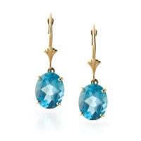 Blue Topaz Drop Earrings 6.25ctw in 9ct Gold