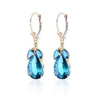 Blue Topaz Drop Earrings 13.0ctw in 9ct Gold