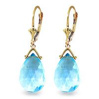 Blue Topaz Droplet Briolette Earrings 10.2ctw in 9ct Gold