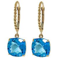 Blue Topaz Rococo Twist Drop Earrings 7.2ctw in 9ct Gold