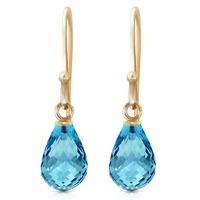 blue topaz zeal briolette drop earrings 27ctw in 9ct gold