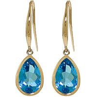 Blue Topaz Elliptical Drop Earrings 5.0ctw in 9ct Gold