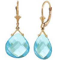 blue topaz star heart drop earrings 170ctw in 9ct gold