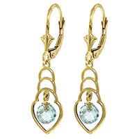 Blue Topaz Wireframe Drop Earrings 1.25ctw in 9ct Gold