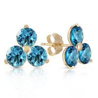 Blue Topaz Trinity Stud Earrings 1.5ctw in 9ct Gold