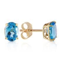 Blue Topaz Stud Earrings 1.8ctw in 9ct Gold