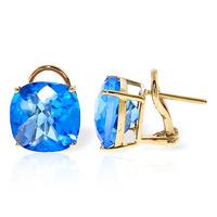 Blue Topaz Stud Earrings 7.2ctw in 9ct Gold