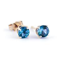 Blue Topaz Stud Earrings 0.95ctw in 9ct Gold