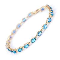 Blue Topaz Infinite Tennis Bracelet 5.5ctw in 9ct Gold