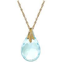 Blue Topaz Dewdrop Briolette Pendant Necklace 3.0ct in 9ct Gold