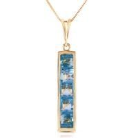 Blue Topaz Channel Set Pendant Necklace 2.25ctw in 9ct Gold