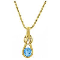 Blue Topaz San Francisco Pendant Necklace 0.65ct in 9ct Gold