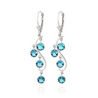 Blue Topaz Dream Catcher Drop Earrings 4.95ctw in 9ct White Gold