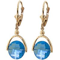 Blue Topaz Drop Earrings 6.5ctw in 9ct Gold