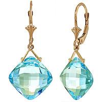 Blue Topaz Deflection Drop Earrings 17.5ctw in 9ct Gold